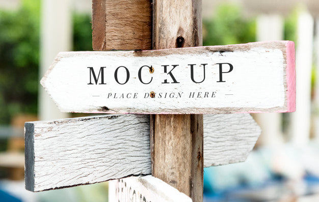 Free Wooden Street Arrow Signs Psd