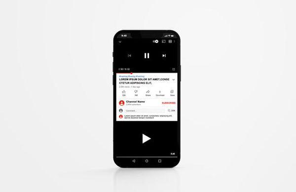 Free Youtube On Mobile Phone Mockup Psd