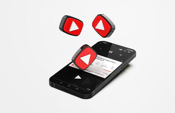 Free Youtube On Mobile Phone Mockup With 3D Icons Psd